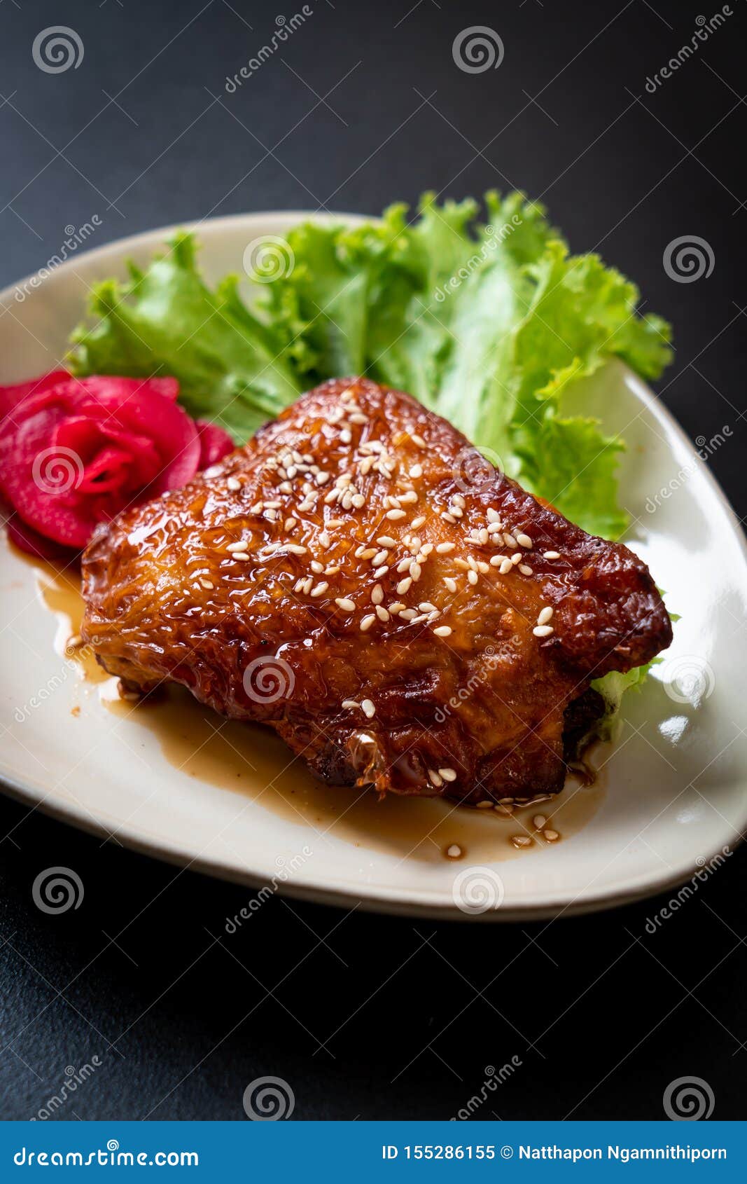 Grilled Chicken Steak with Teriyaki Sauce Stock Image Image of cooked
