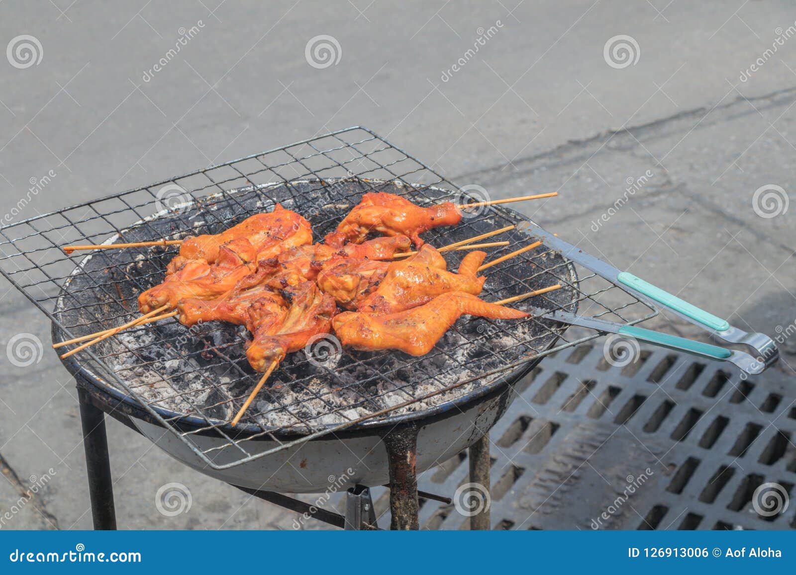 Roast Chicken,Thai Street Food. Stock Photo - Image of steak, appetizer