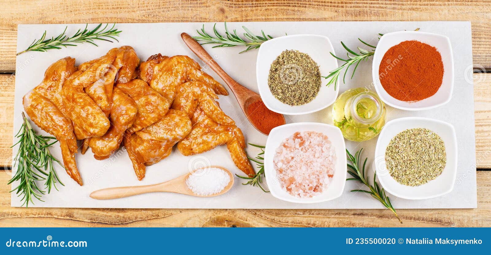 Chicken Wings are Raw in the Marinade. Grilled Chicken Wings Recipe. Stock Photo Image of