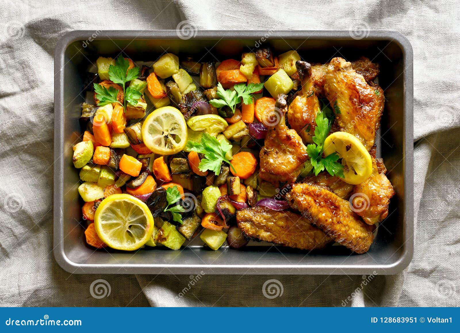 Grilled Chicken Wings with Vegetables Stock Image Image of nutrition