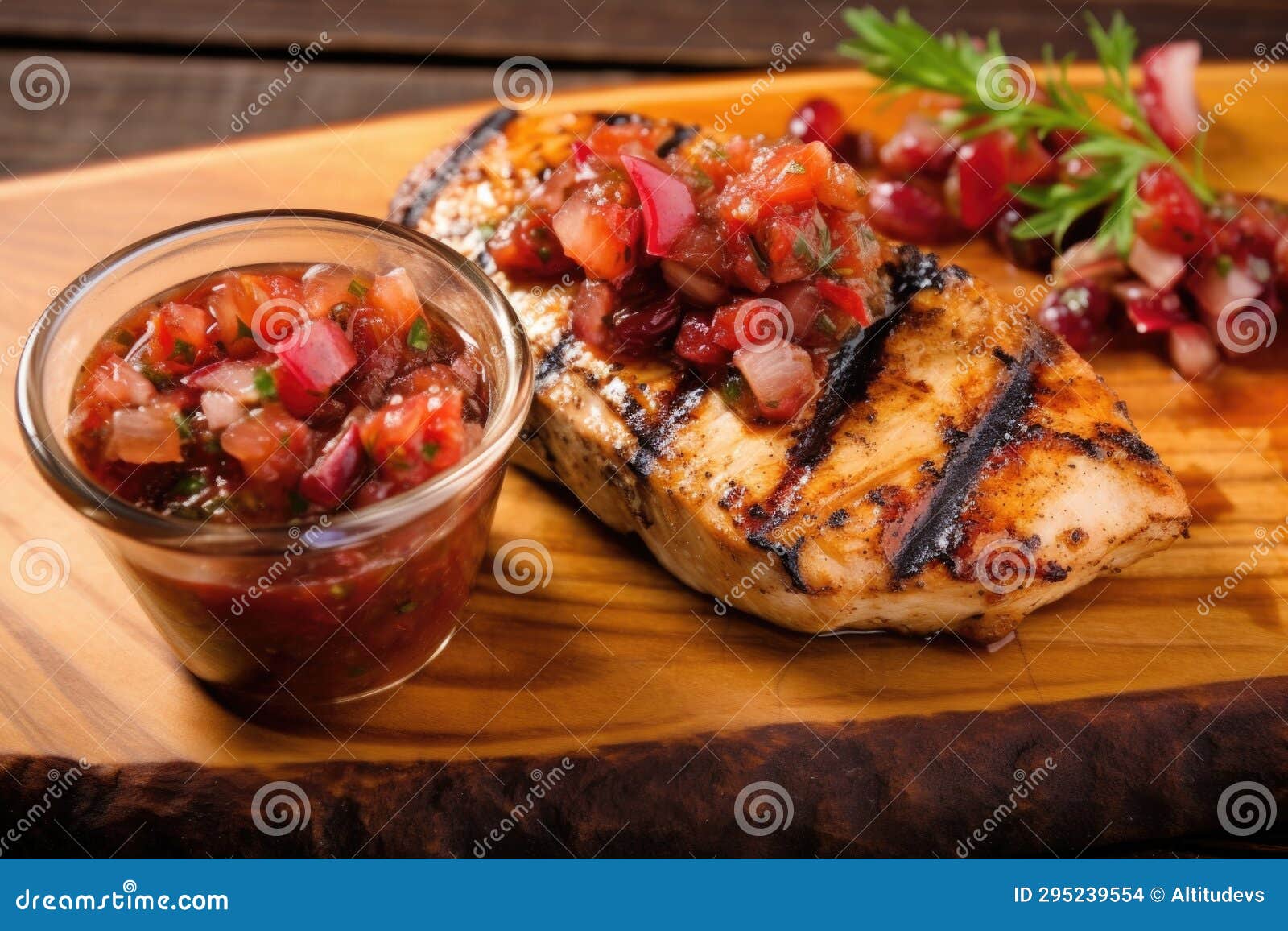 Grilled Chop with Fruit Chutney on the Side Stock Photo Image of meal