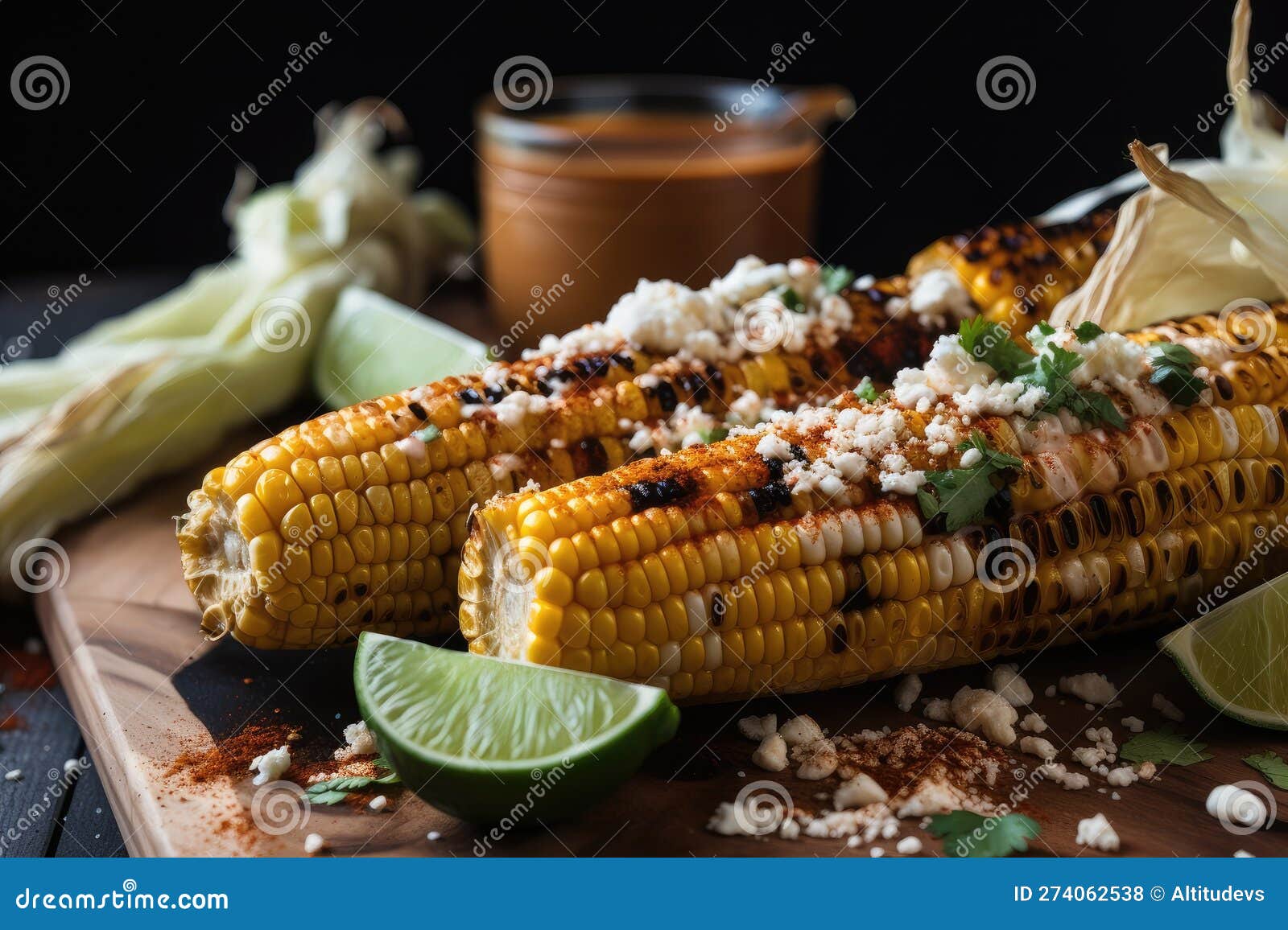 Grilled Corn on the Cob Drizzled with Warm and Creamy Cotija Cheese Grilled Corn on the Cob Drizzled with Warm and Creamy Cotija Cheese
