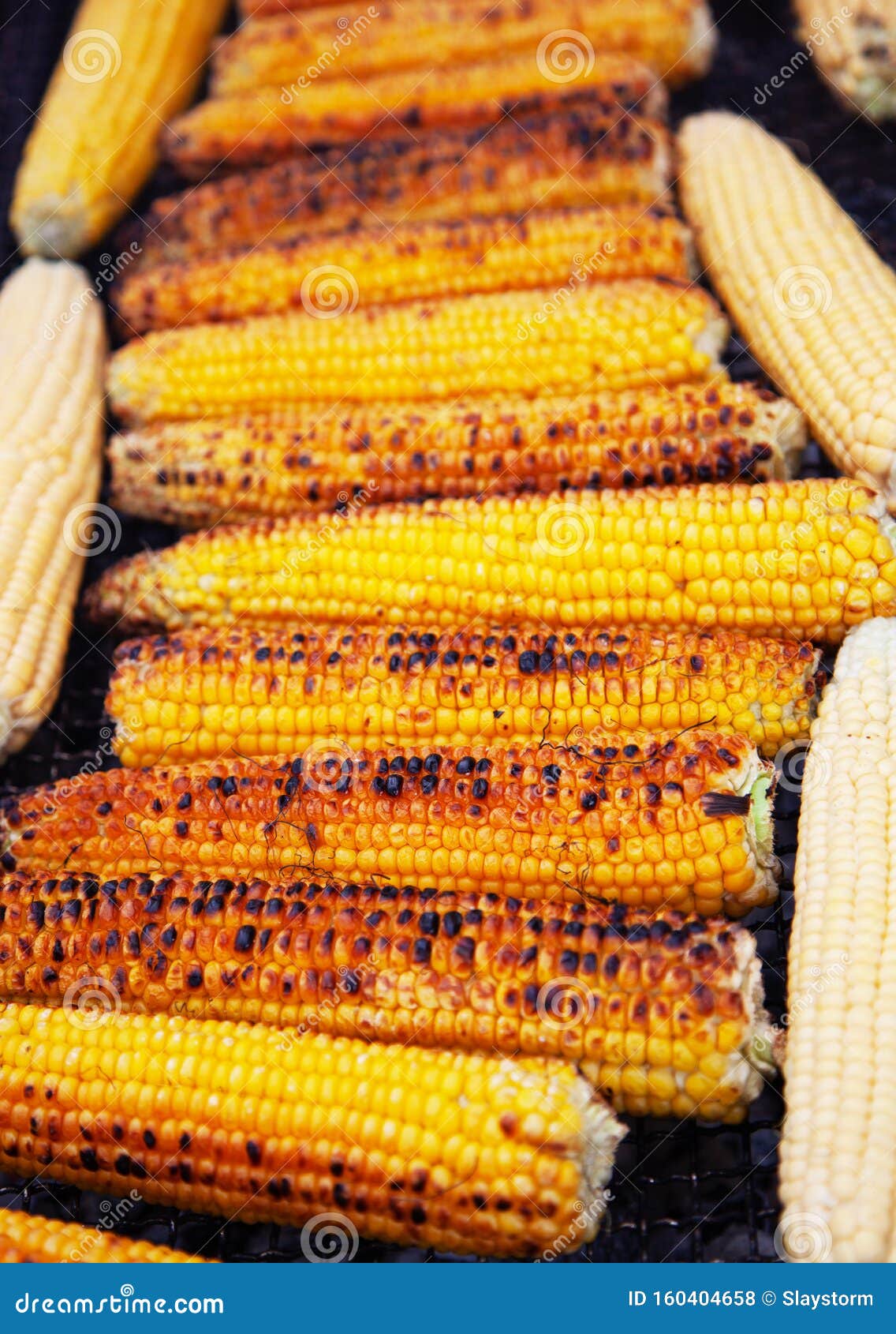 Grilled Corn. Vegetables Grilled Corn on the Hot Stove Stock Photo
