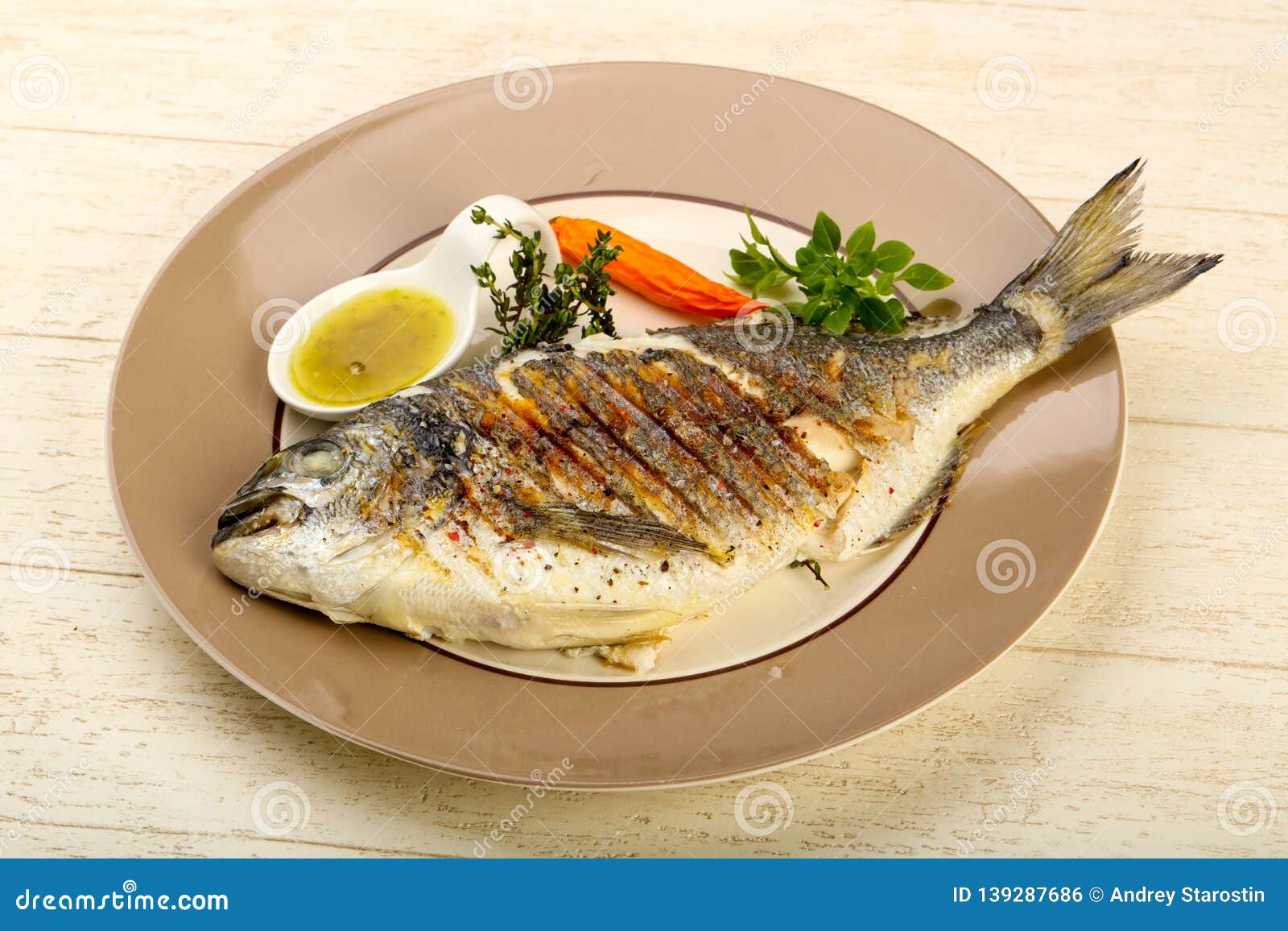 Grilled dorado fish stock photo. Image of delicious 139287686