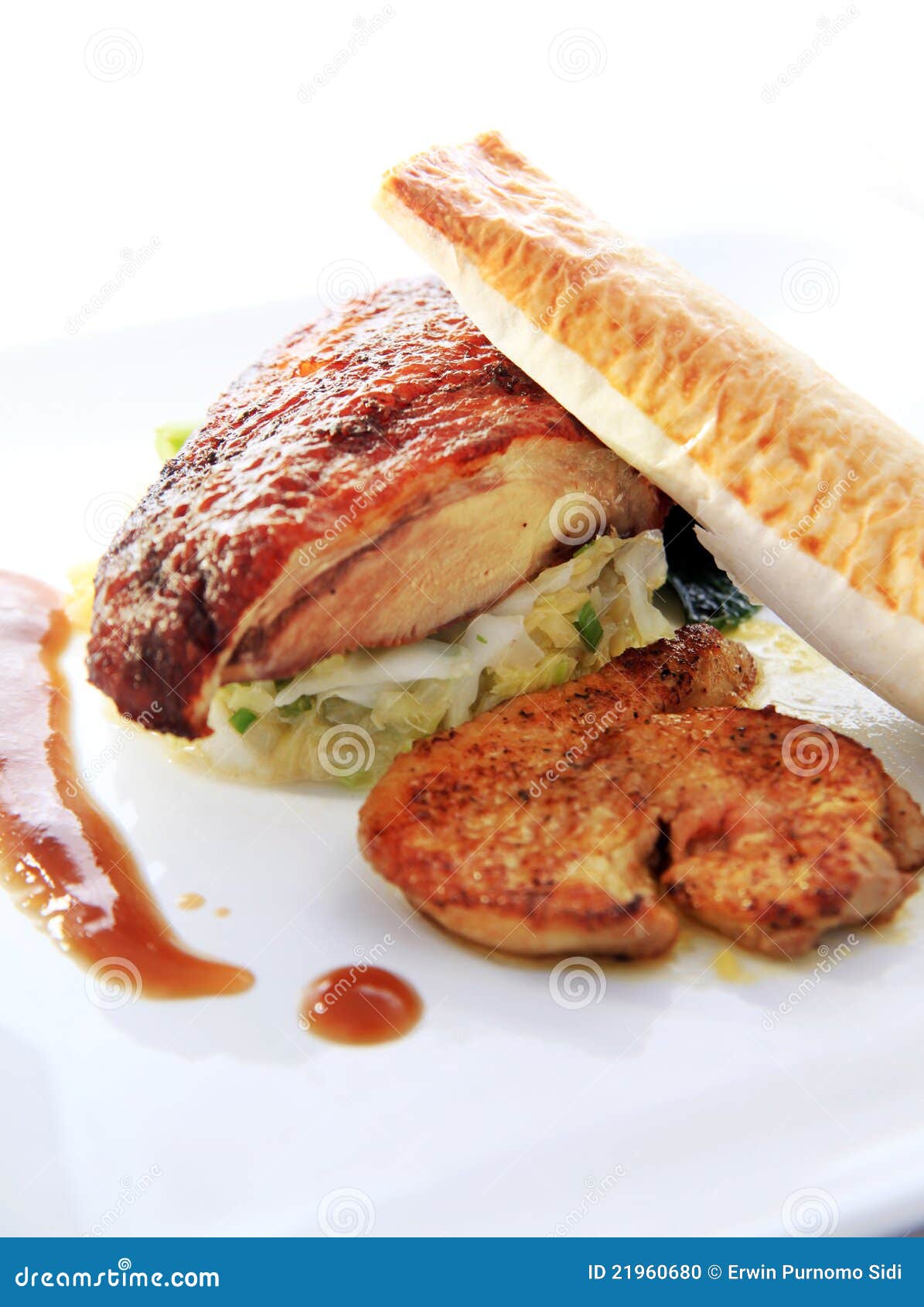 Grilled duck stock photo. Image of menu, culinary, main 21960680