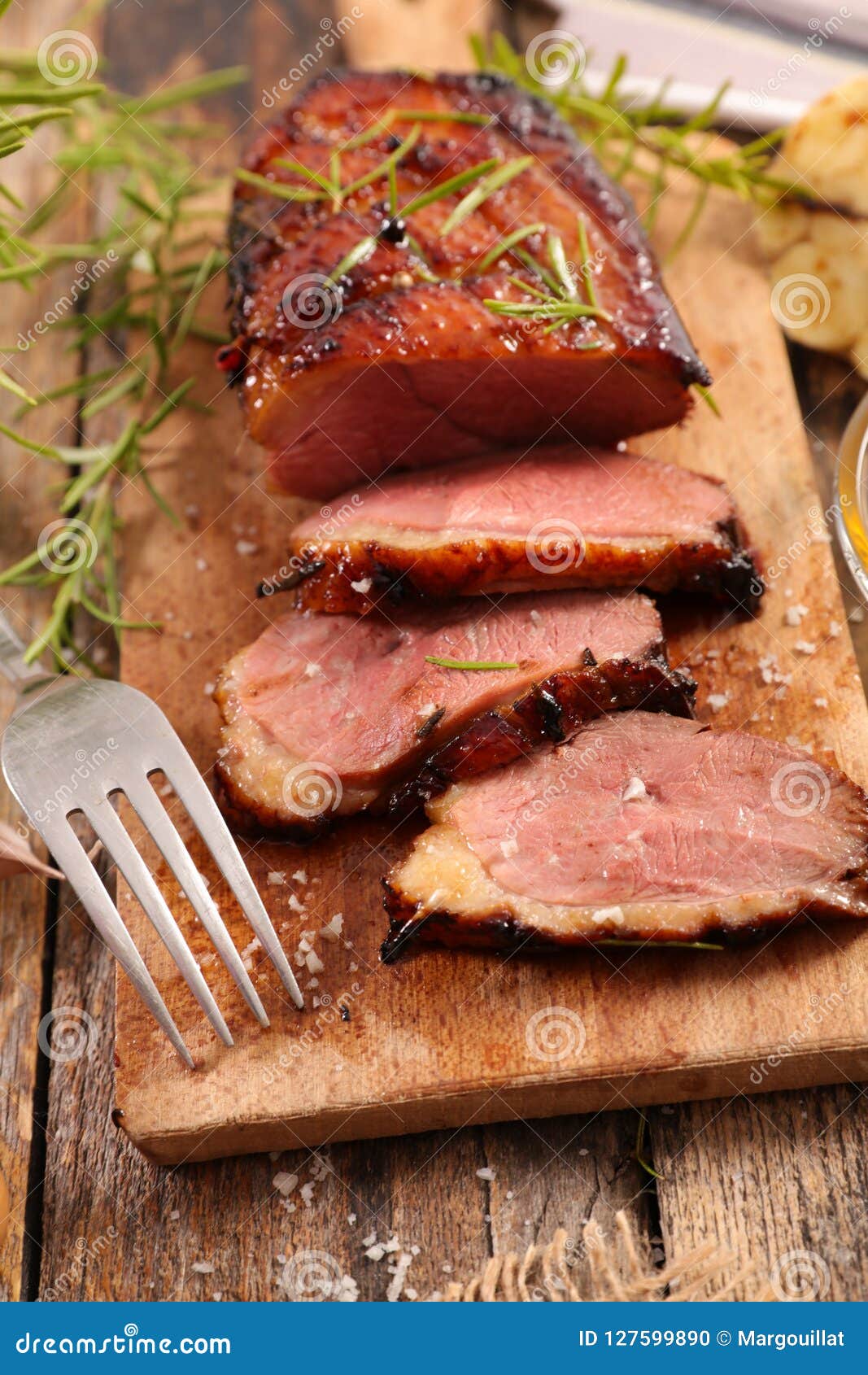 Grilled duck breast stock photo. Image of french, wood - 127599890