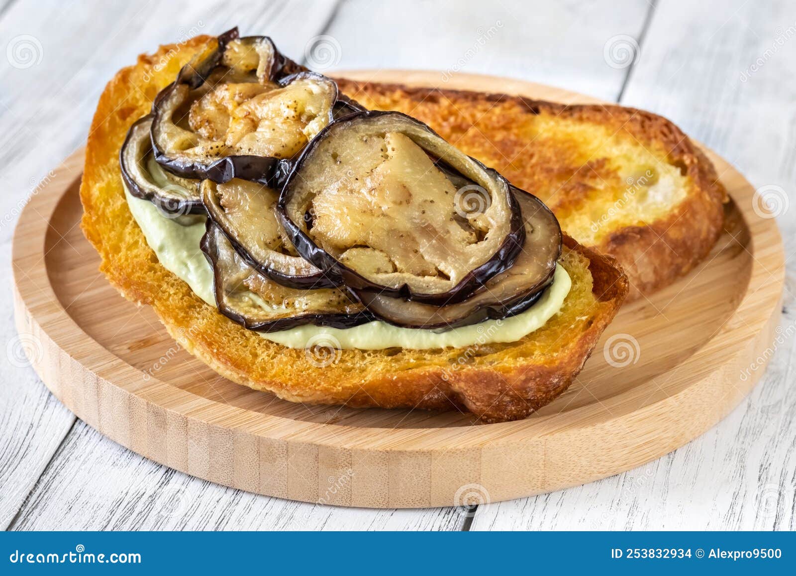 Grilled eggplant sandwich stock photo. Image of eggplant 253832934