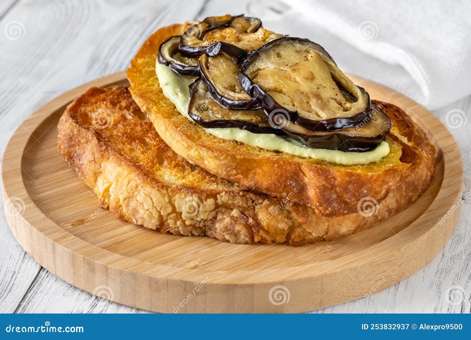 Grilled eggplant sandwich stock image. Image of sauce 253832937