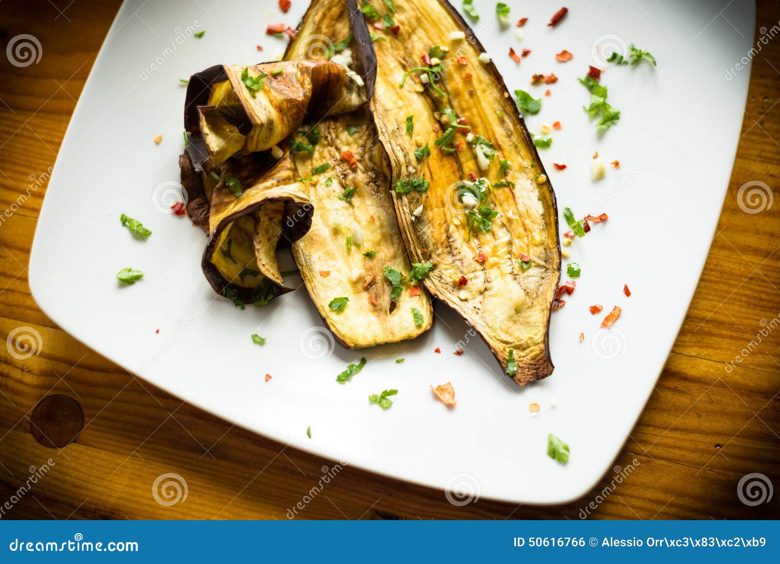 Grilled eggplants stock photo. Image of garnish, cooked 50616766