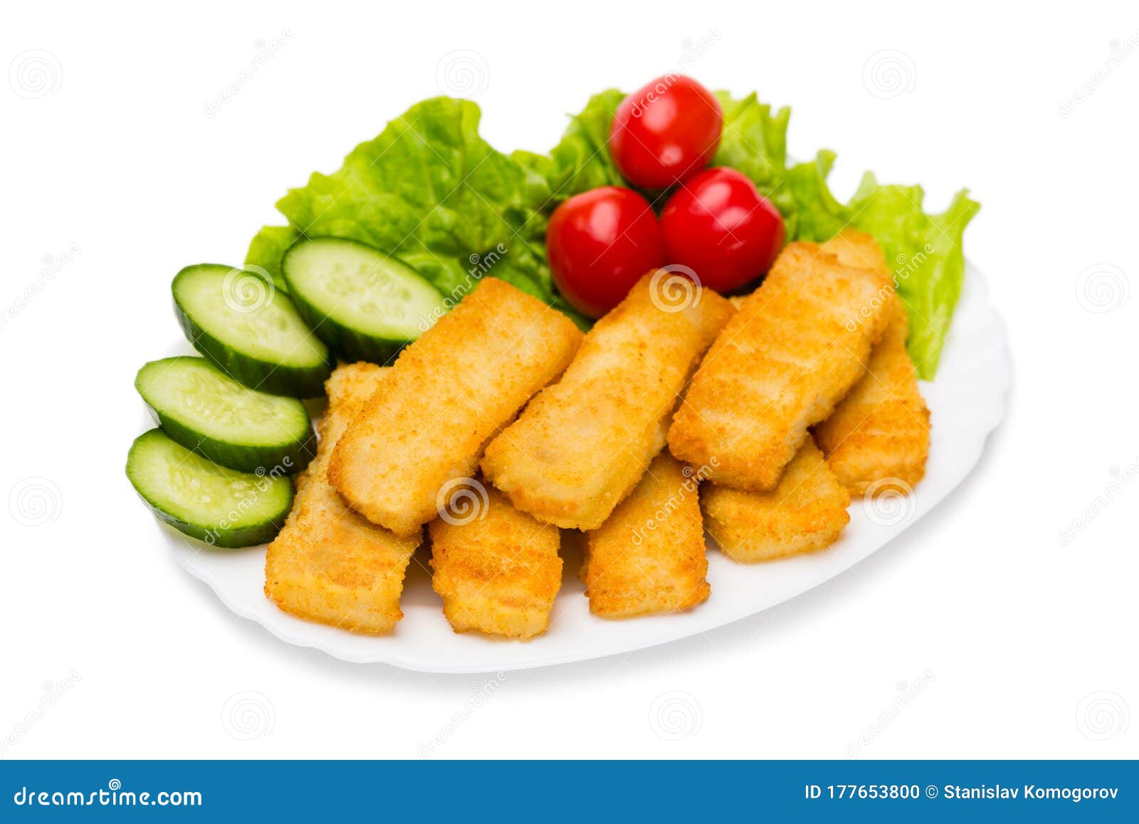 Grilled Fish Fingers with Vegetables Stock Photo Image of meat, nutrition 177653800