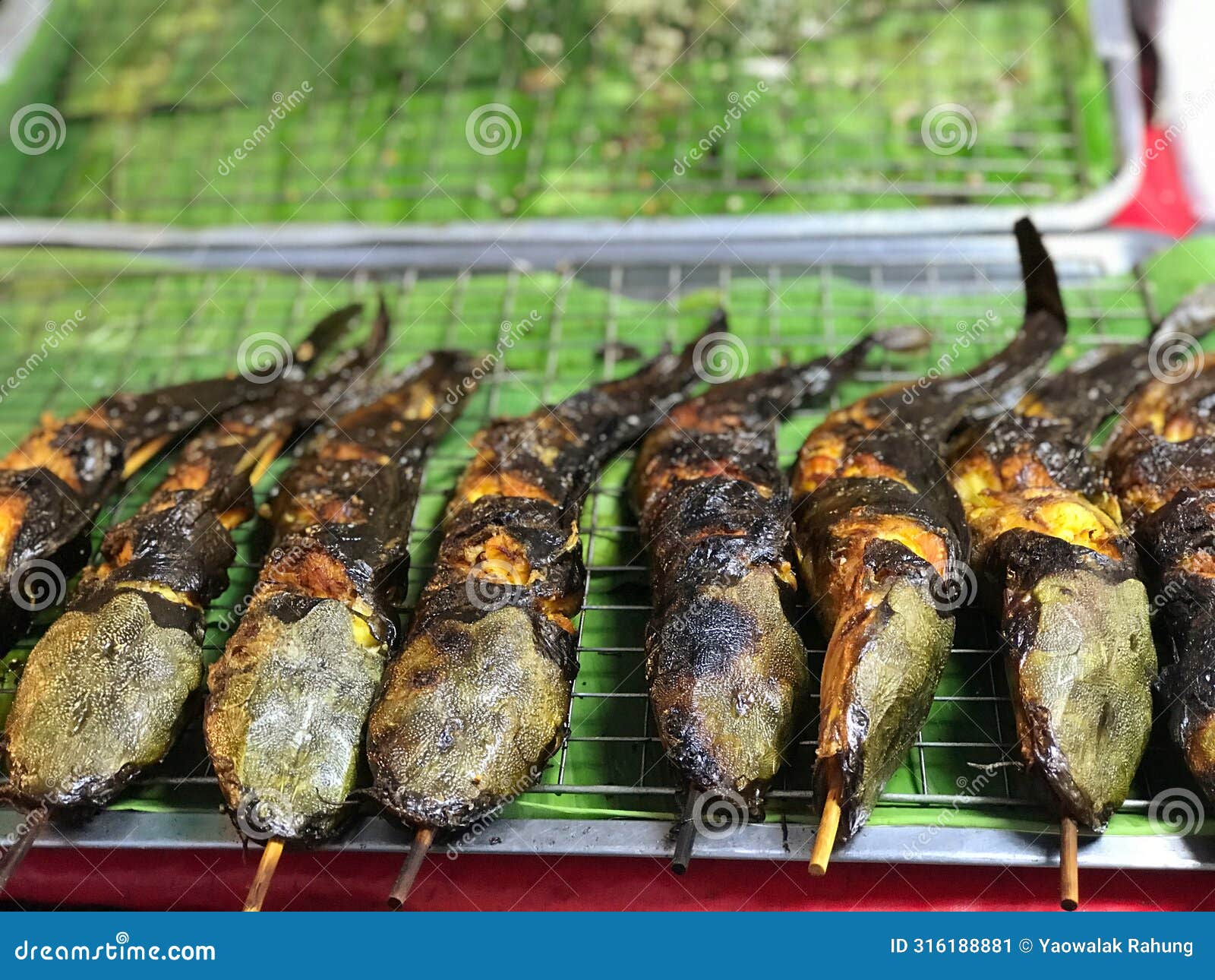Grilled Fish at Street Food in Thailand, Thailand, Asia. Stock Image