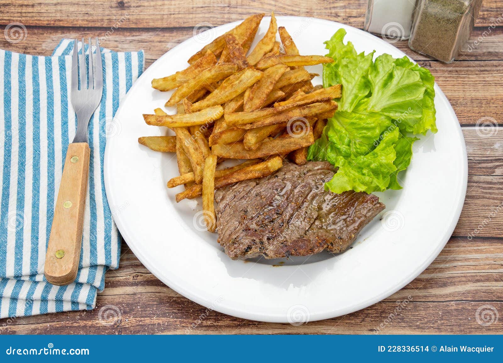 Grilled Flank Steak and Fries on a Plate Stock Photo Image of beef