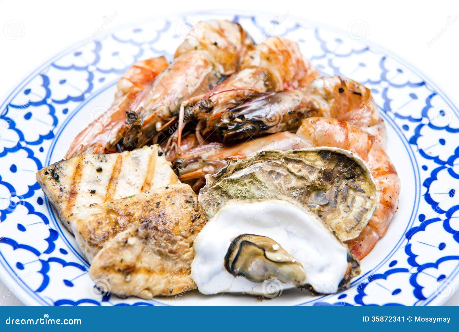 Grilled Fresh Seafood for Dinner Stock Image Image of bake, prawn