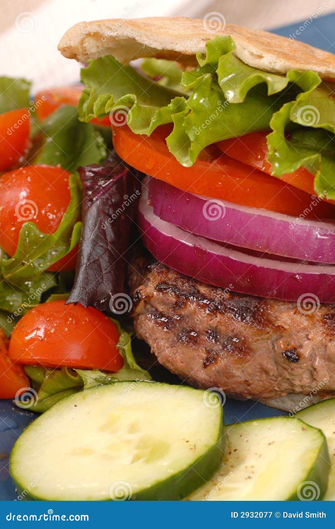 Grilled Hamburger in a Pita Stock Image Image of grilled, bread 2932077