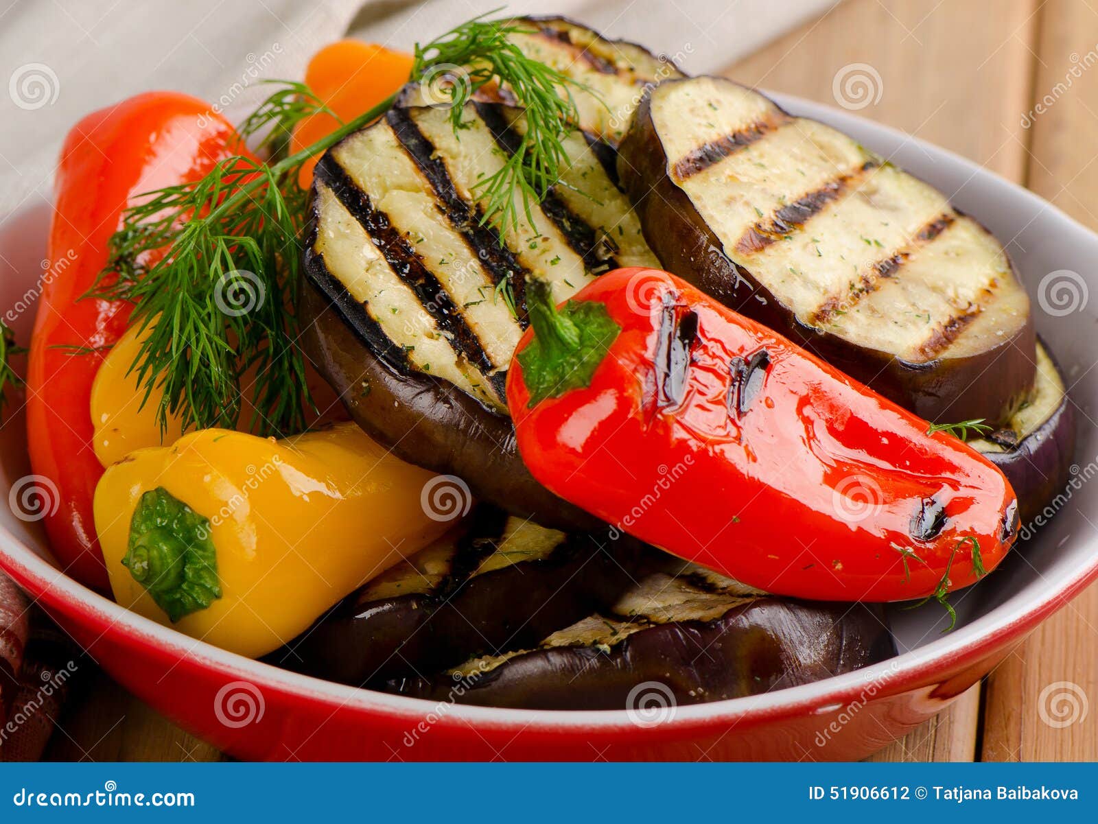 Grilled Healthy Vegetables in Bowl Stock Photo Image of wooden