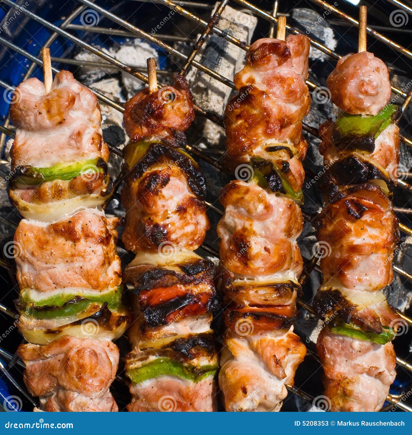 Grilled kabobs stock image. Image of picnic, heat, cooks 5208353