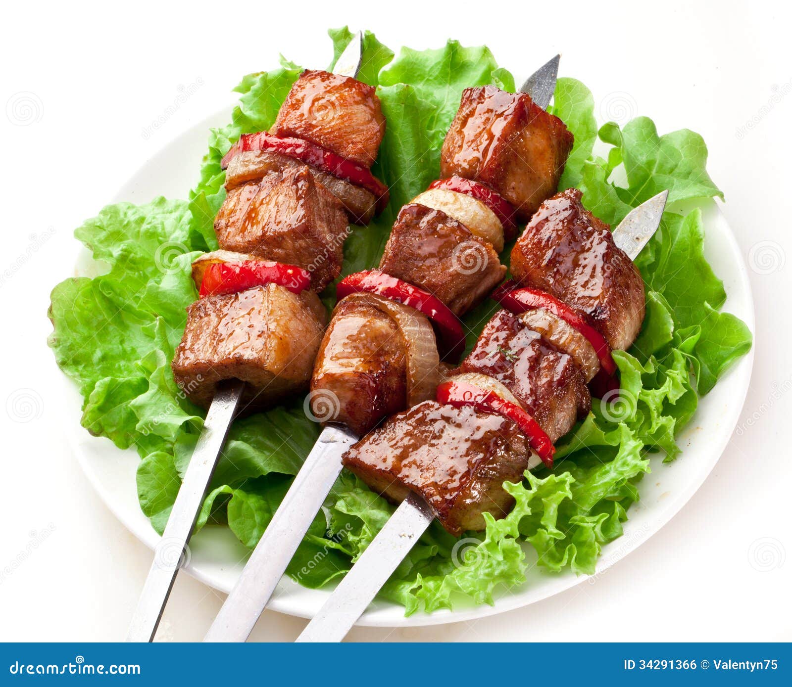 Grilled Kebab (shashlik) on Spits. Stock Photo Image of macro
