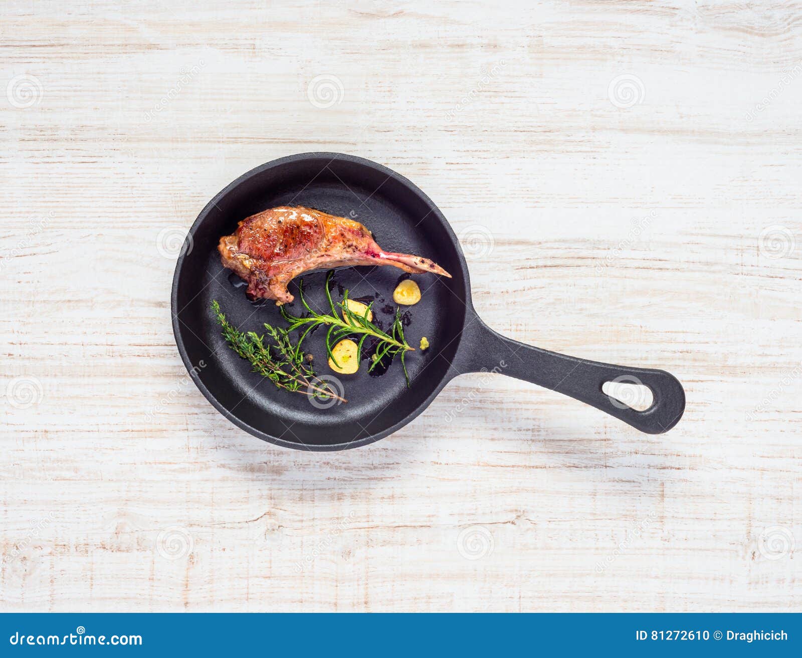 Grilled Lamb Chop in Frying Pan Stock Photo Image of pane, view 81272610