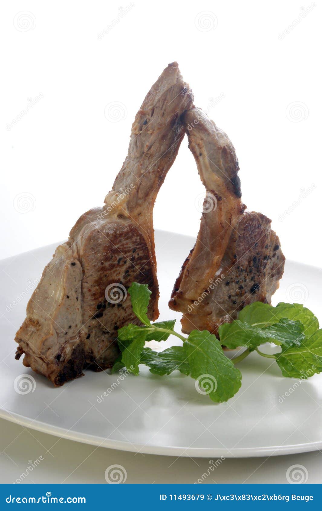 Grilled Lamb Chop on a Plate Stock Image Image of lamb, culinary
