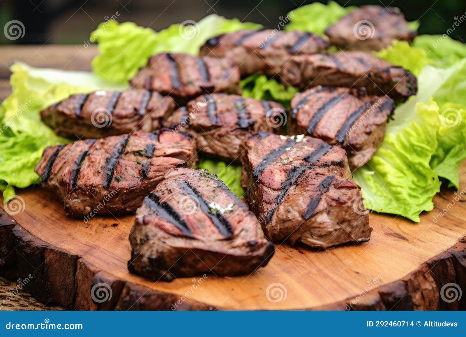 Grilled Lamb Chops Arranged on a Bed of Lettuce Stock Photo Image of lamb, dinner 292460714