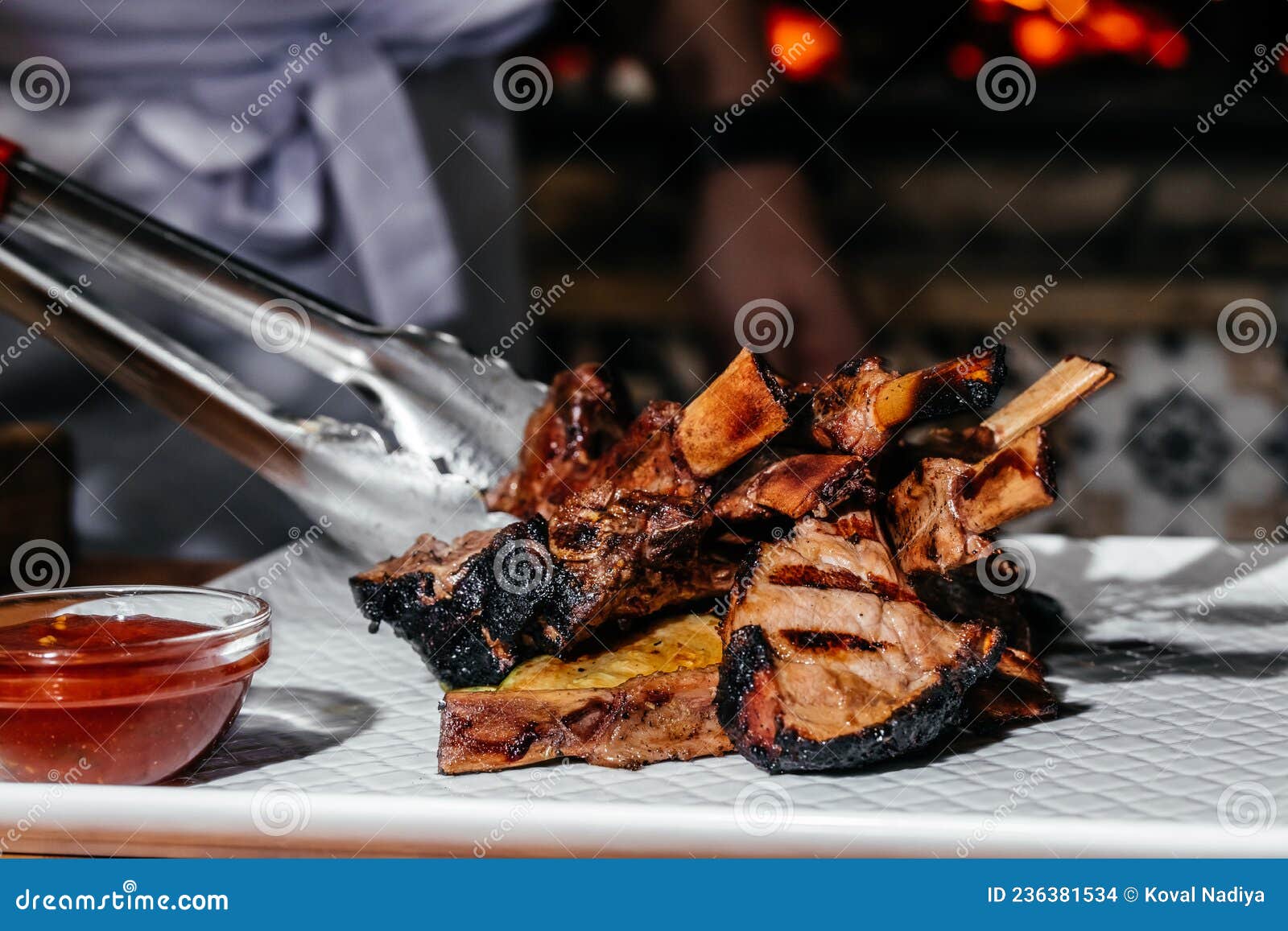 Grilled Lamb Chops. Barbecue Dinner Stock Photo Image of lamb, chop
