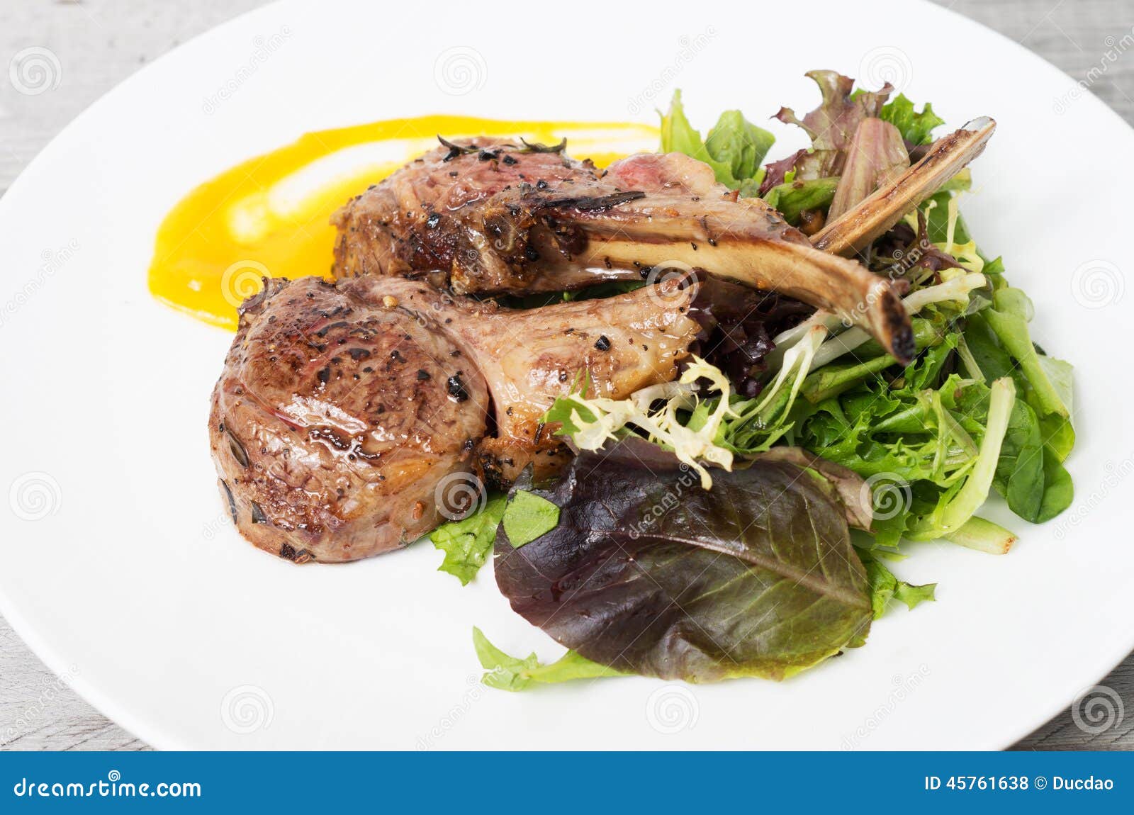 Grilled lamb chops stock photo. Image of luxury, garnish 45761638