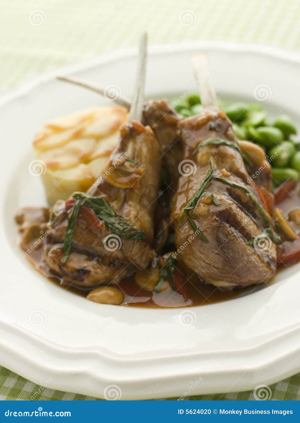 grilled lamb cutlets chasseur sauce pomme anna