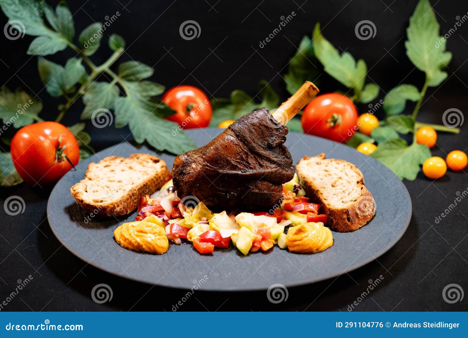 Grilled lamb shank stock photo. Image of food, shank 291104776