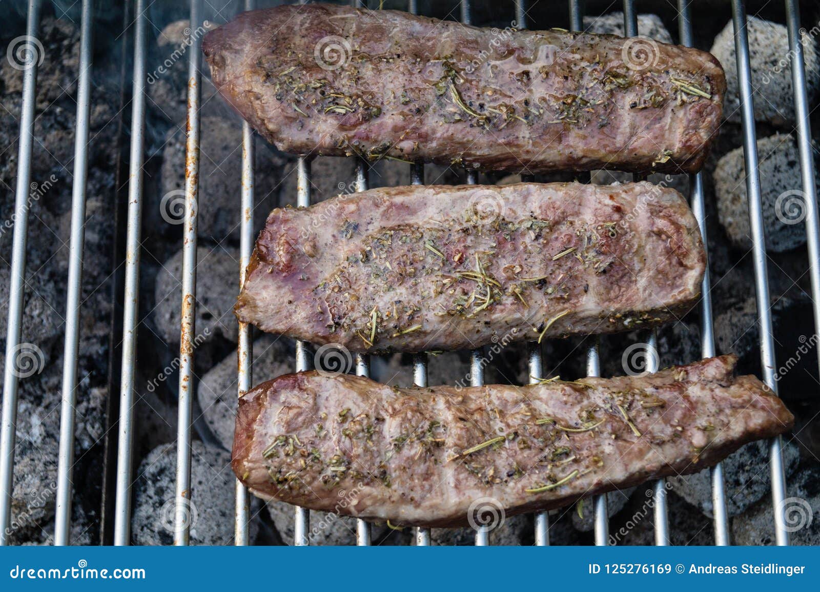 Grilled lamb steaks stock image. Image of beefsteak 125276169