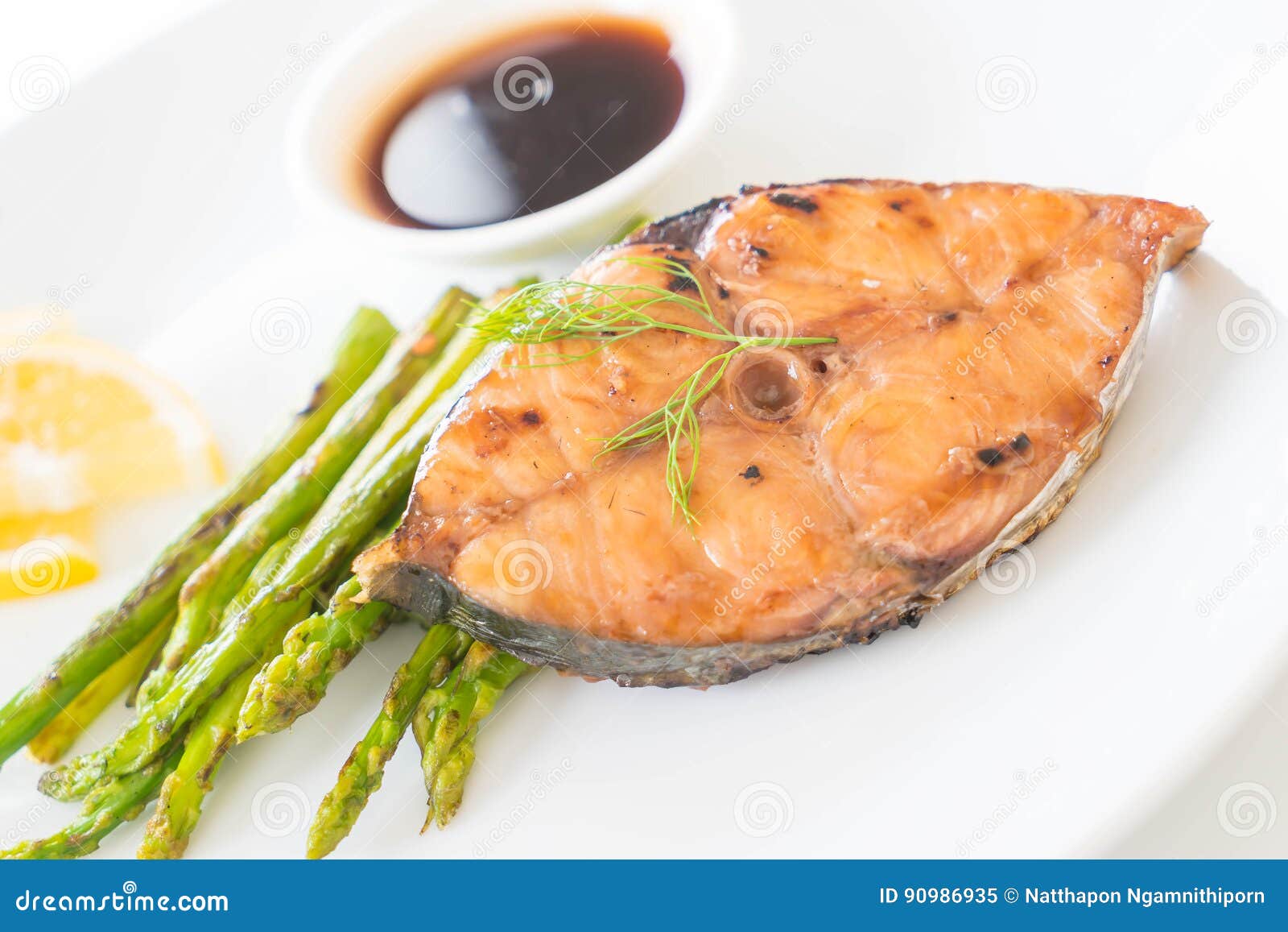 Grilled mackerel steak stock image. Image of seafood 90986935