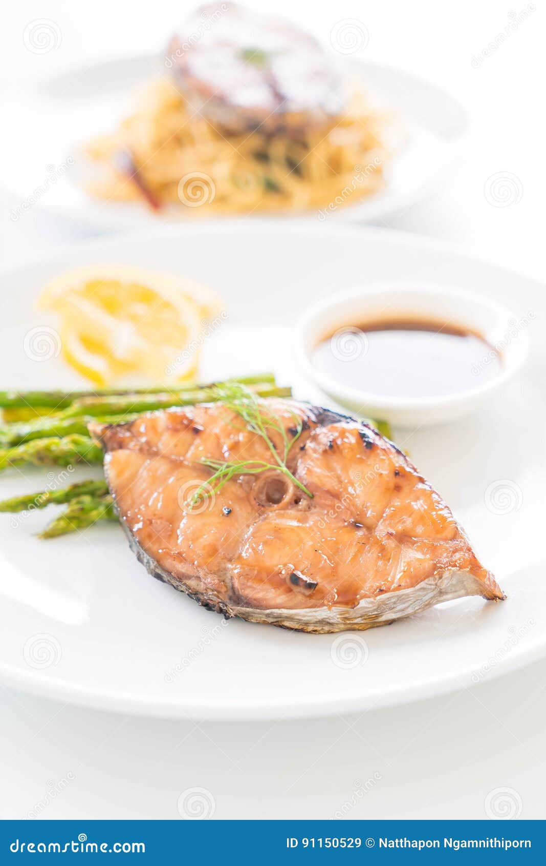 Grilled mackerel steak stock image. Image of tuna, nutrition 91150529