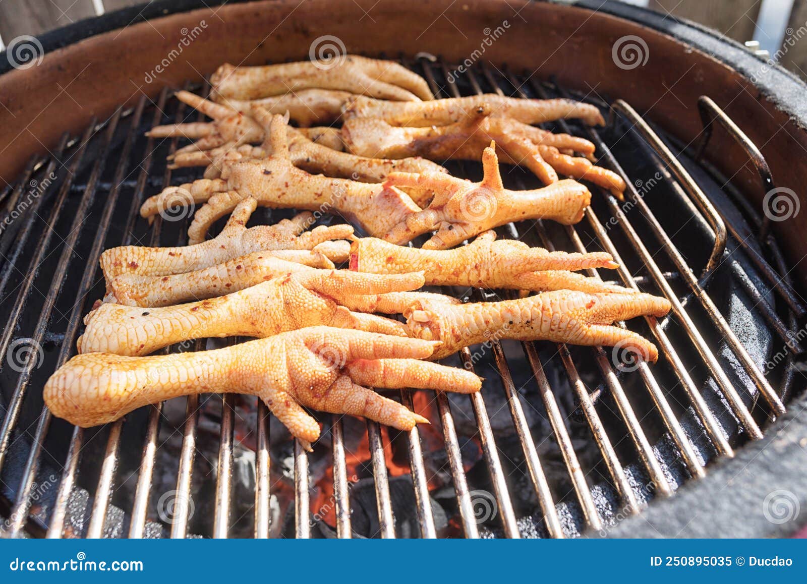 Grilled Marinated Chicken Feet on BBQ Stock Image Image of korean
