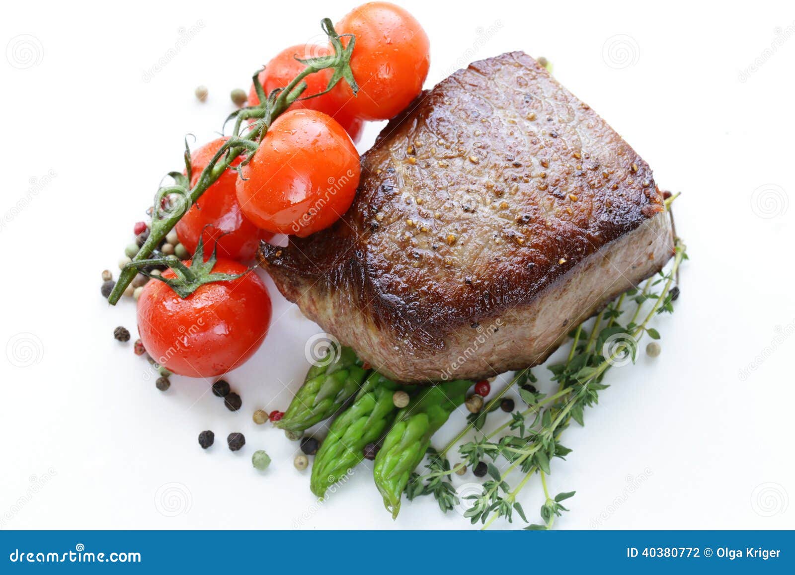 Grilled Meat Beef Steak With Vegetable Garnish Stock Photo Image