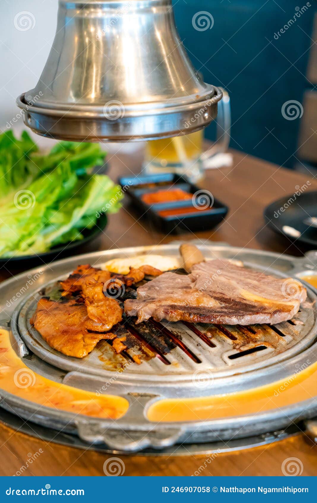 Grilled Meat in Korean Style or Korean BBQ Stock Photo Image of