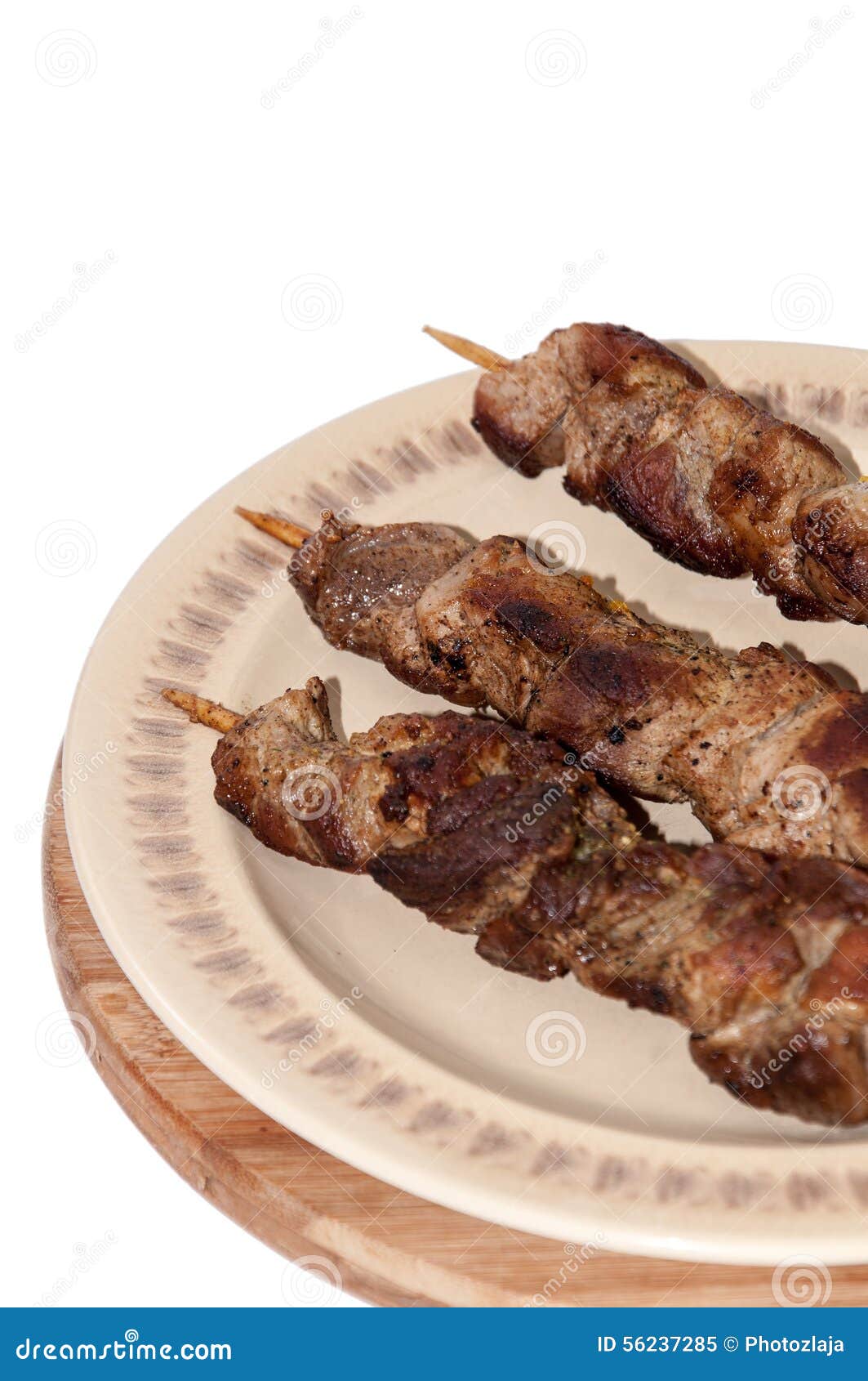 Grilled meat on a stick stock image. Image of lunch, pierced 56237285