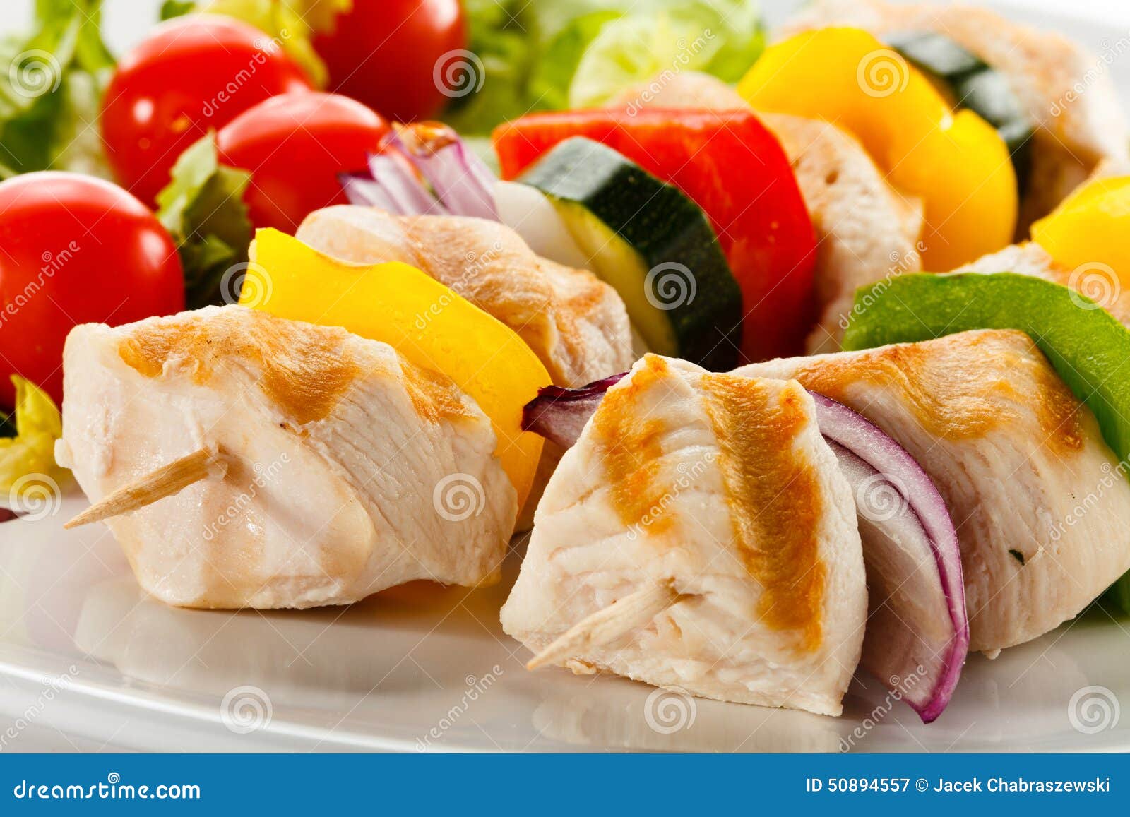 Grilled Meat and Vegetables Stock Image Image of grill, meal 50894557