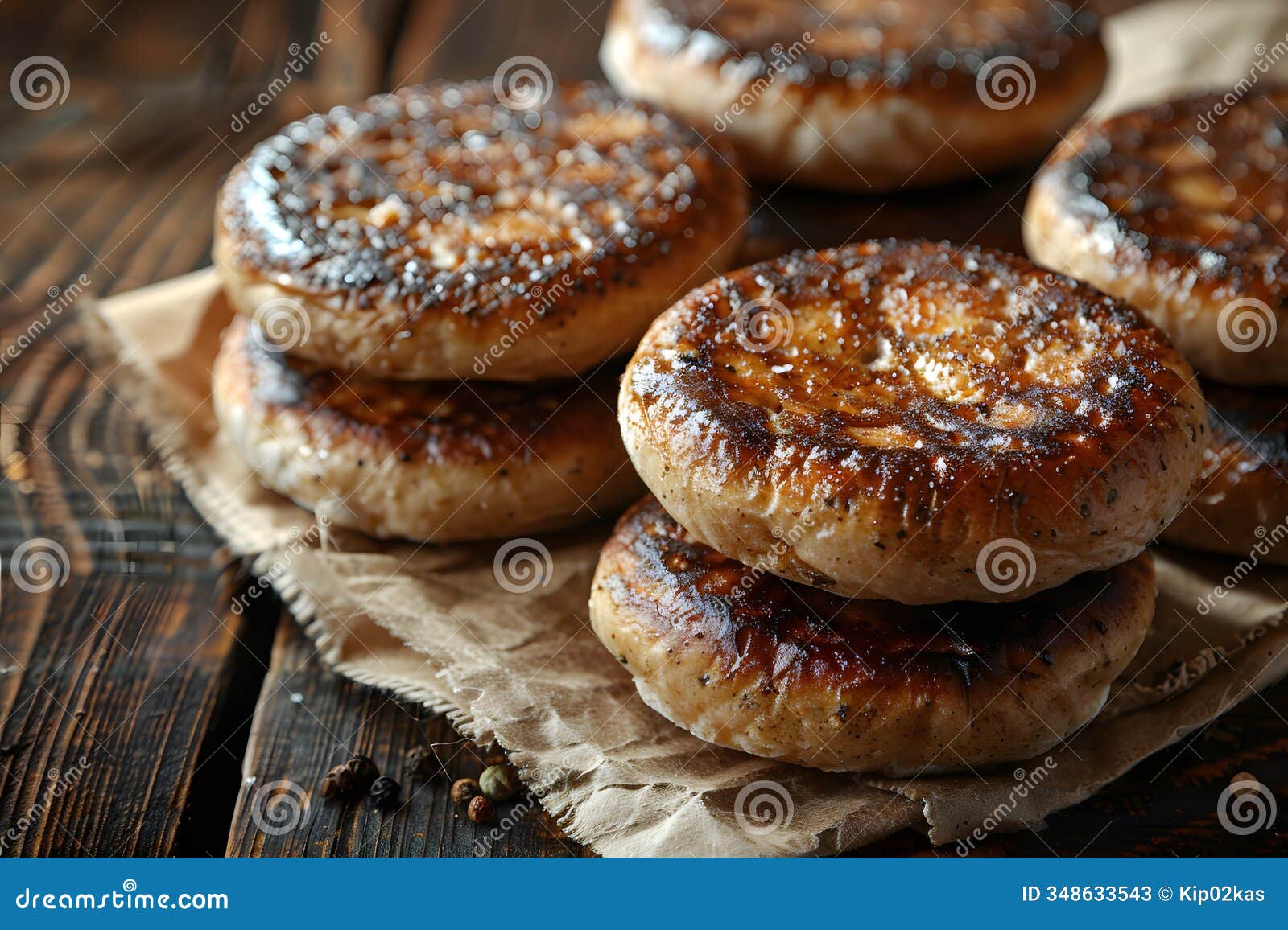 grilled mushroom caps on rustic wooden table perfect for culinary print and menu  generative ai