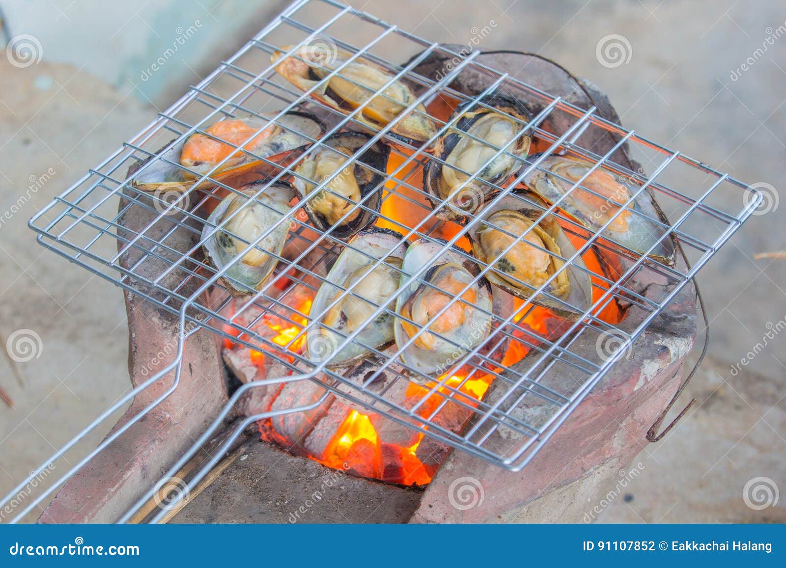 Grilled Mussels on the Stove Stock Photo Image of mussel, mollusk