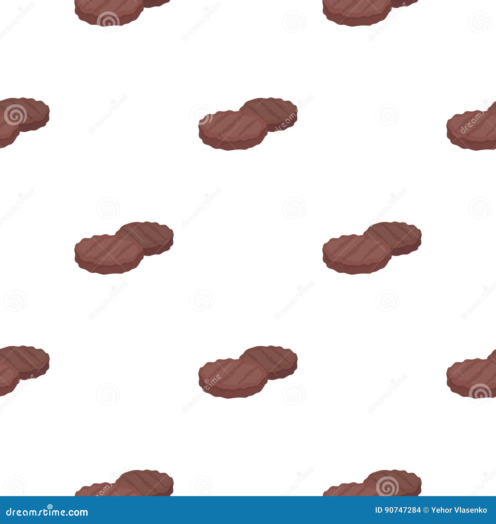 Grilled Patties Icon In Cartoon Style Isolated On White Background