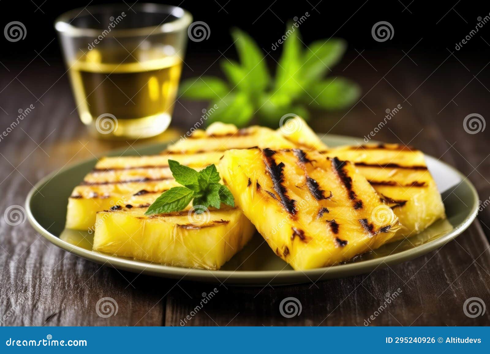 Grilled Pineapple Pieces Brushed with Olive Oil Stock Photo Image of fresh, fruit 295240926