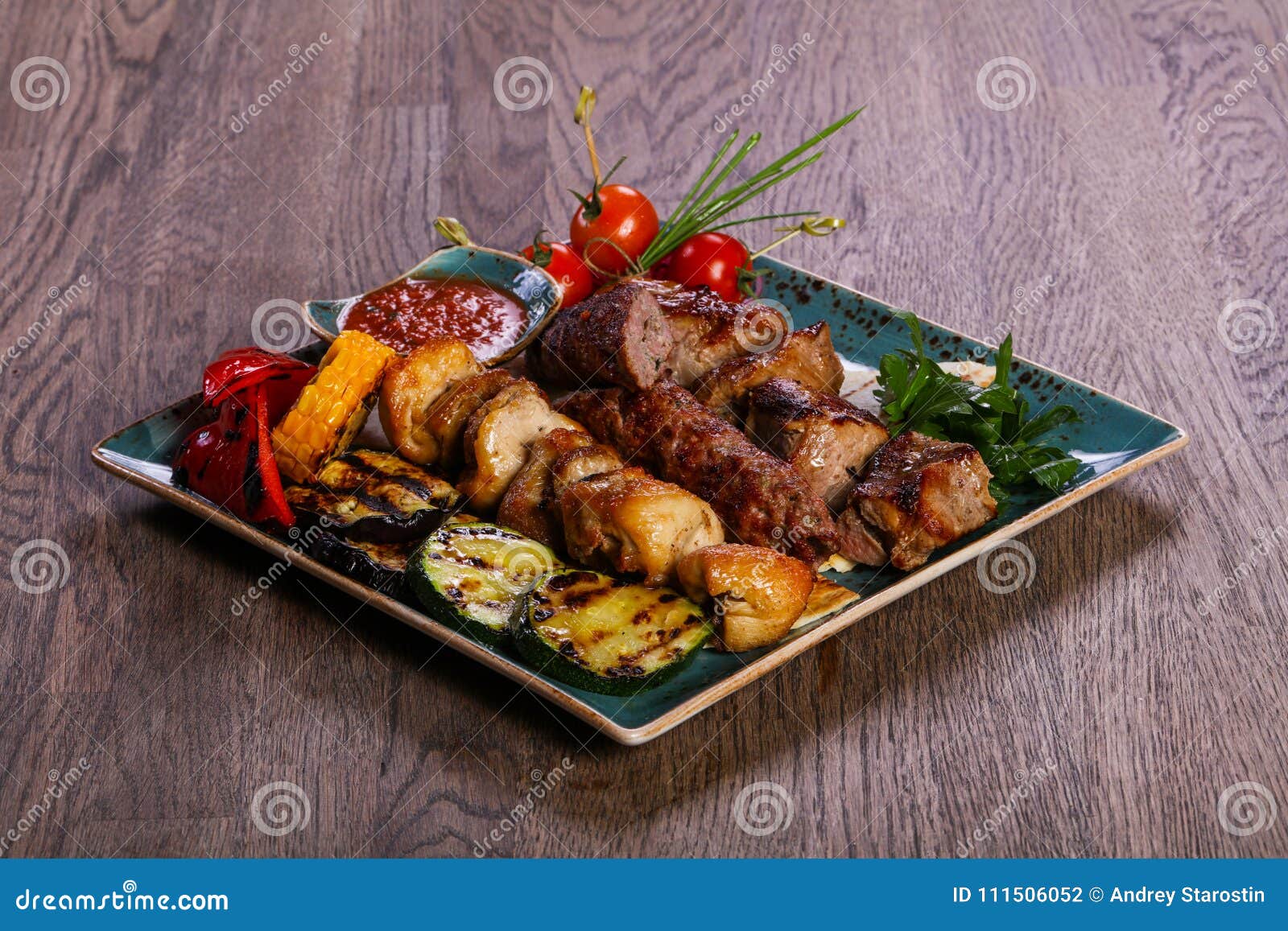 Grilled plate mix stock photo. Image of cooked, roasted - 111506052