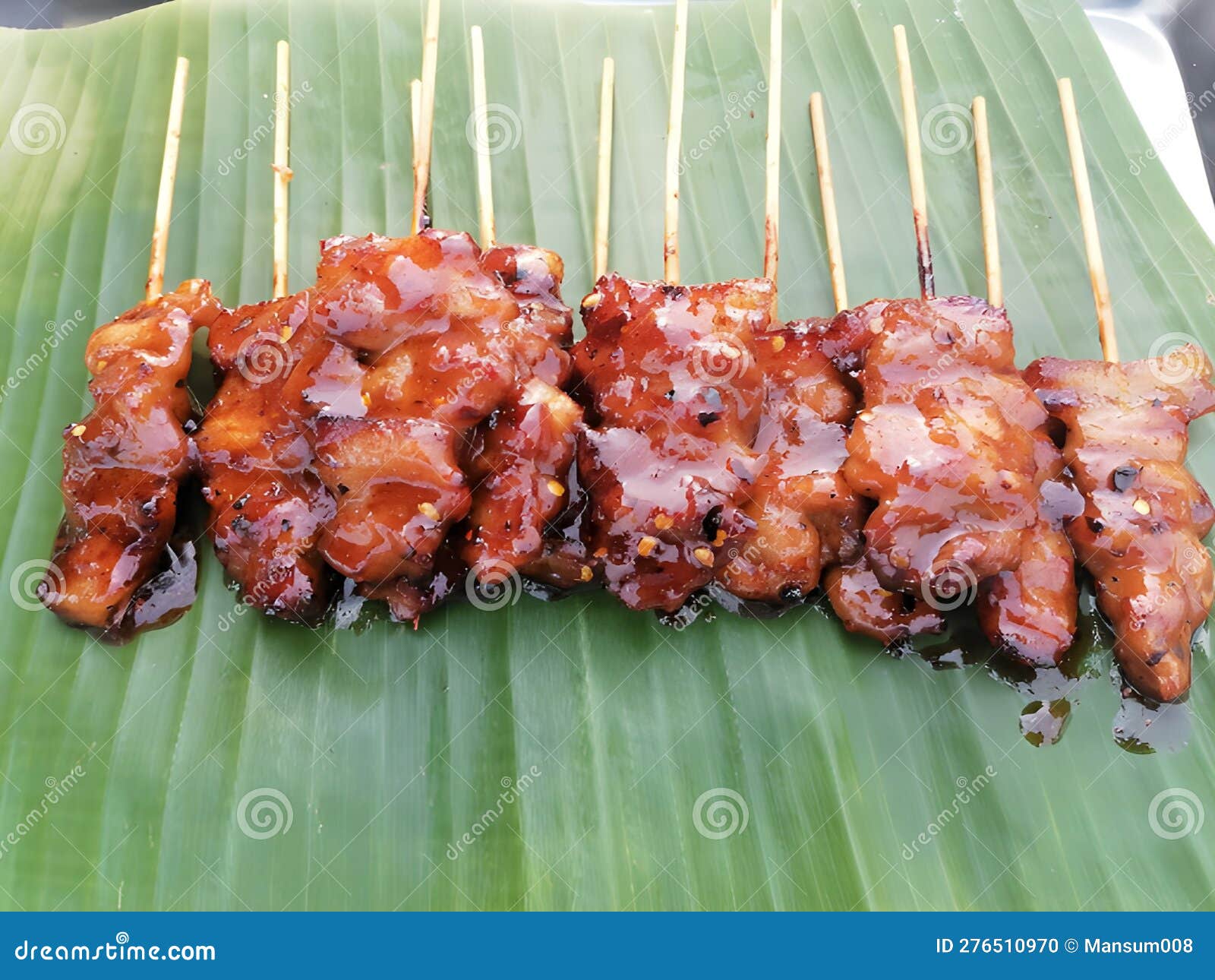 Grilled Pork Satay with Spicy Sauce Stock Photo Image of meal, grilled 276510970