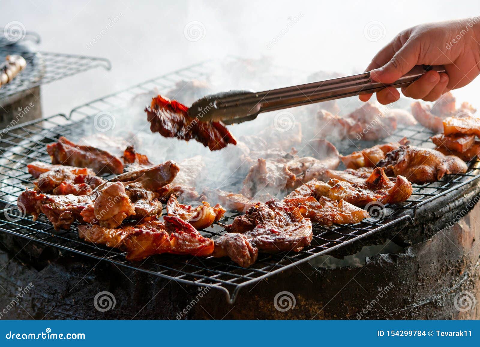 Grilled Pork Steaks on the Grill Stock Photo Image of meal, cooking