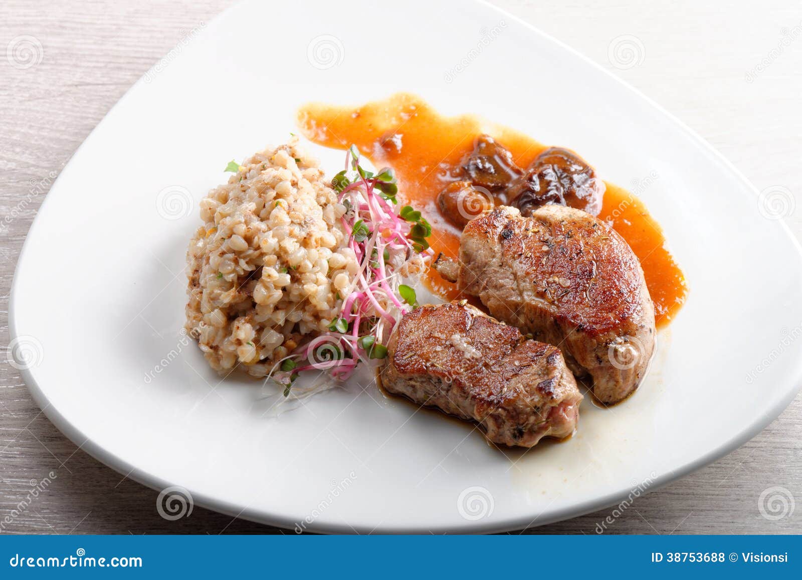 Grilled Pork Tenderloin with Prunes Stock Photo Image of black, meal