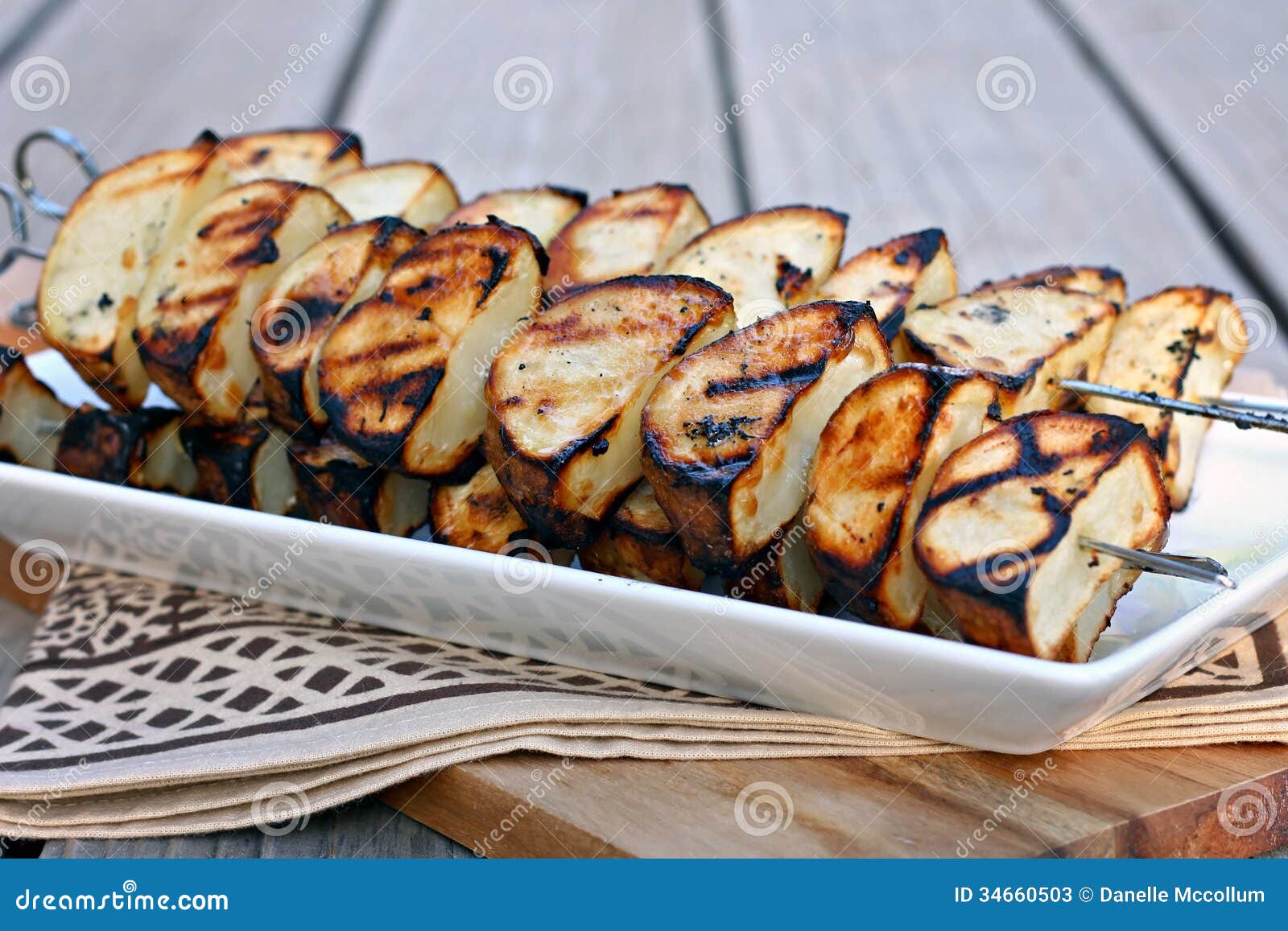 Grilled Potato Skewers stock image. Image of potato, kabob 34660503