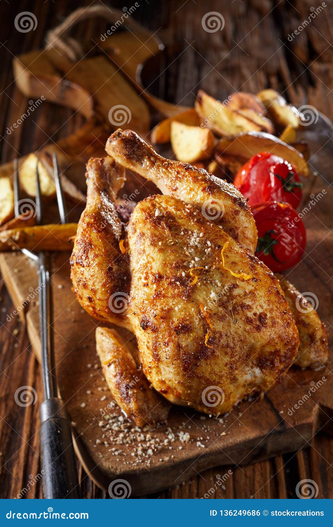 grilled poussin or spring chicken