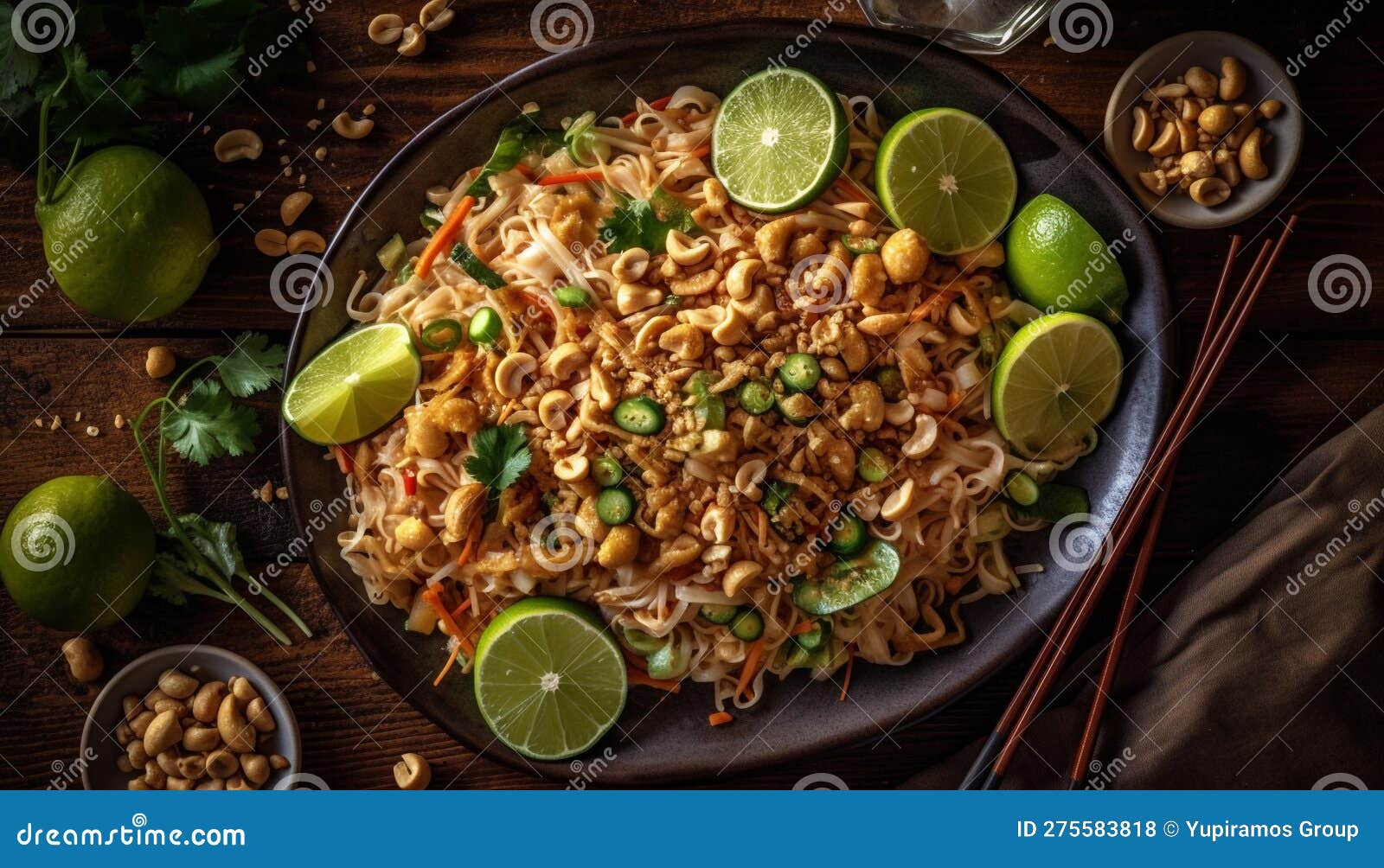 Grilled Prawn and Vegetable Taco Bowl Appetizer Generated by AI Stock