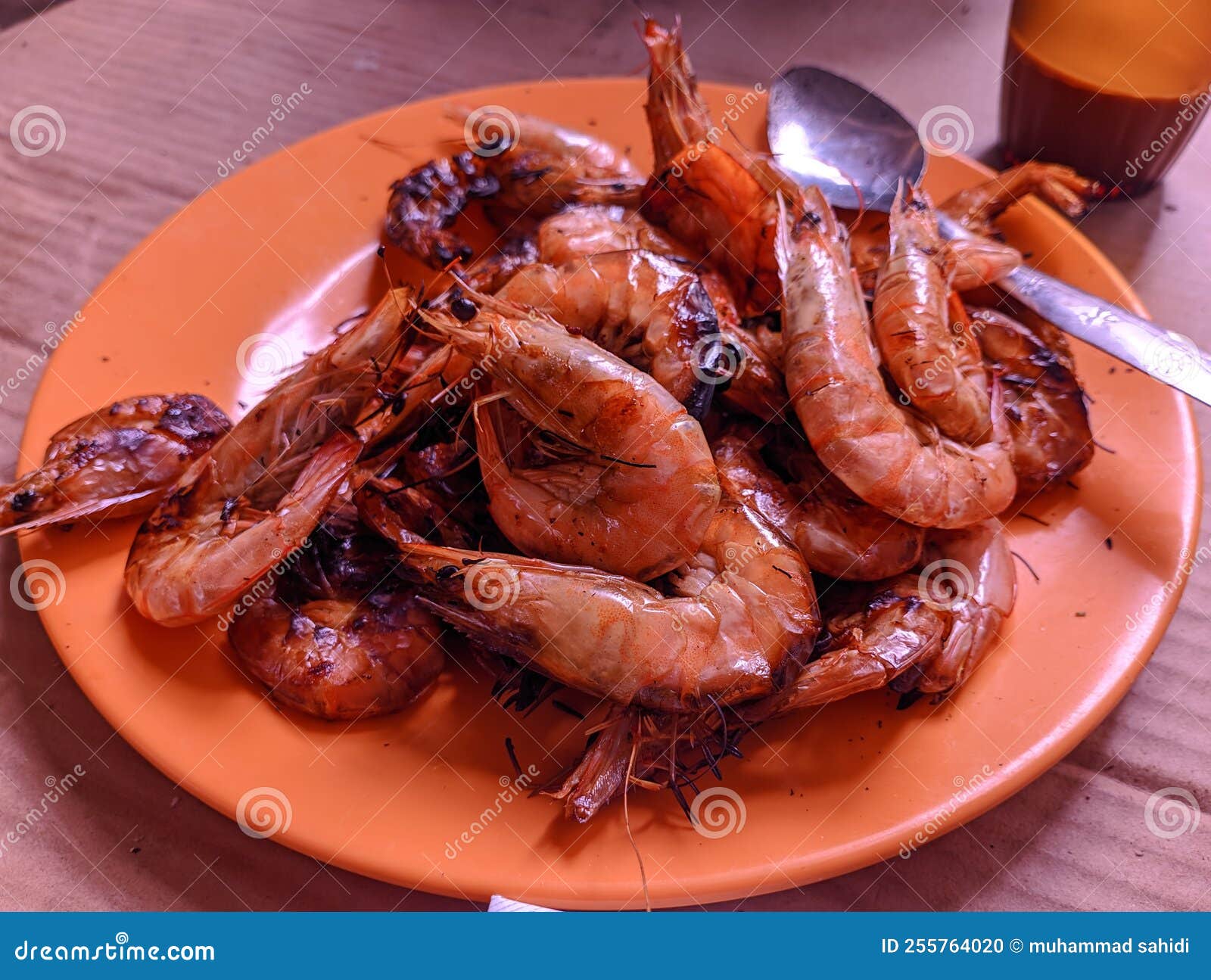 Grilled Prawns without Seasoning Stock Photo Image of vaname, sefood