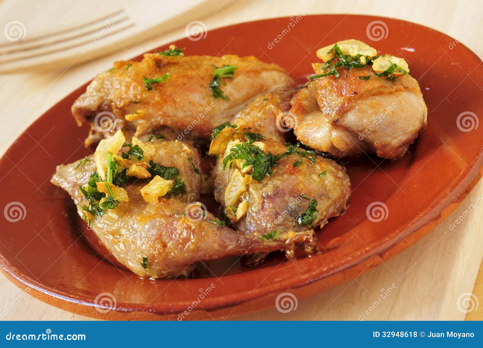 Grilled Quail with Garlic and Parsley Stock Photo Image of meal