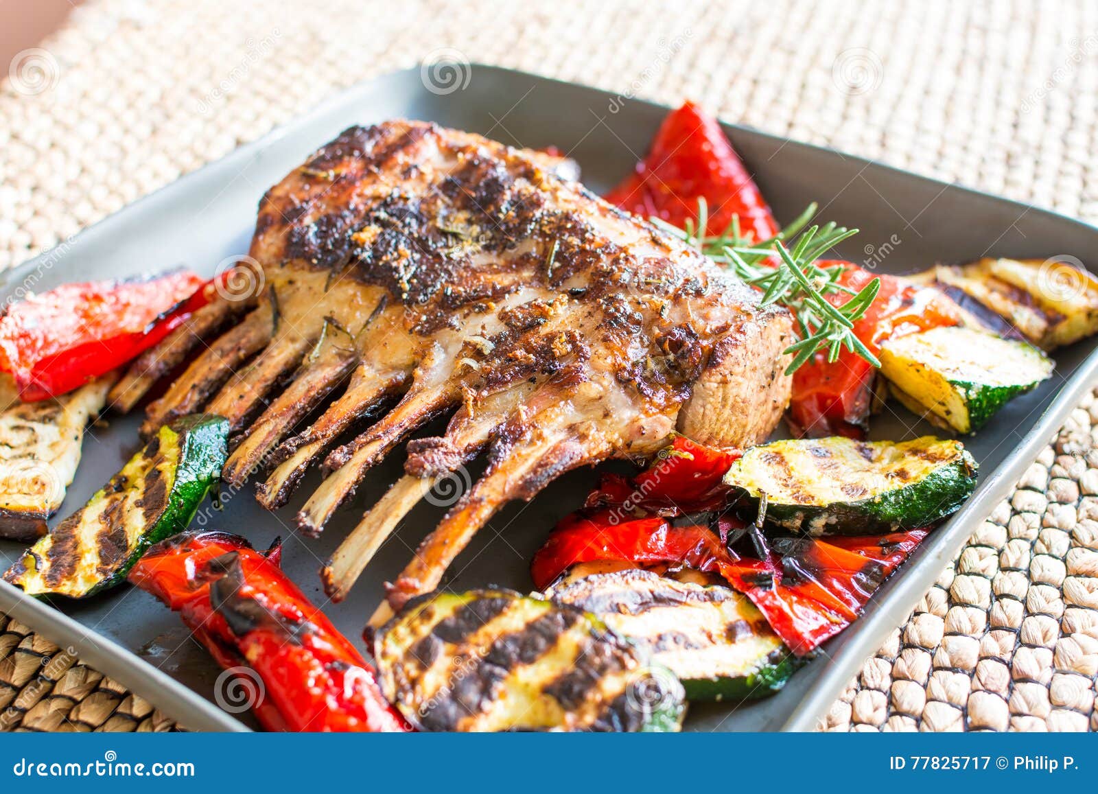 Grilled rack of lamb chops stock image. Image of pepper 77825717